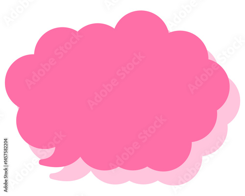 シンプルなカラーの吹き出し　丸みのある雲形