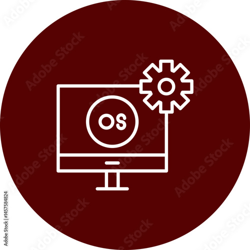 Operating System Vector Line Brown Circle Icon Design