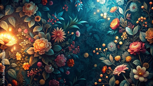 Abstract Night Bloom: Minimalist Floral Texture for Home Decor