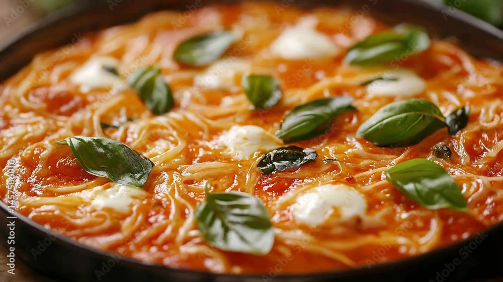 Margherita pizza fresh mozzarella basil and tomato sauce close up view with golden crust Margherita pizza fresh mozzarella basil and tomato sauce close up view with golden crust
