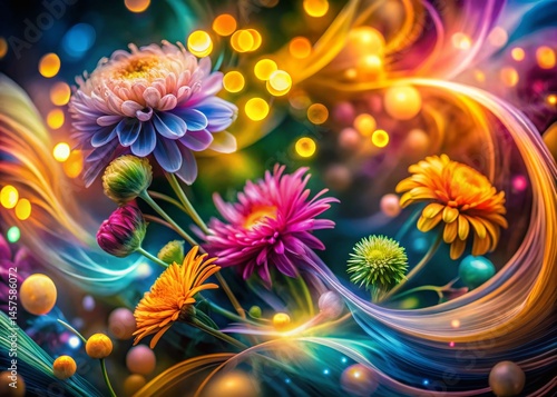 Abstract Organic Floral Pattern Backdrop - Long Exposure Photography