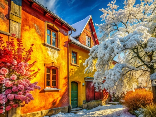 Abstract Seasonal Textures: Thick Paint Architectural Photography