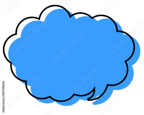 シンプルな線がずれた吹き出し　丸みのある雲形