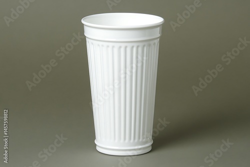 Wallpaper Mural Elegant, White Ceramic Container with Decorative Fluted Detailing Studio Shot Torontodigital.ca