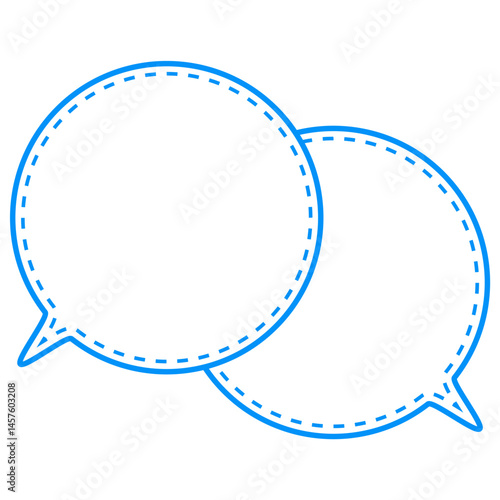 シンプルなカラー線の吹き出し　重なる会話