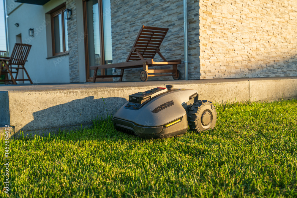 Perfectly cut lawn by robotic lawn mower