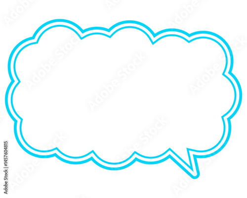 シンプルなカラー線の吹き出し　細長い雲形