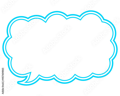 シンプルなカラー線の吹き出し　細長い雲形