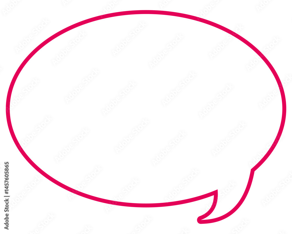 Fototapeta premium シンプルなカラー線の吹き出し 丸形