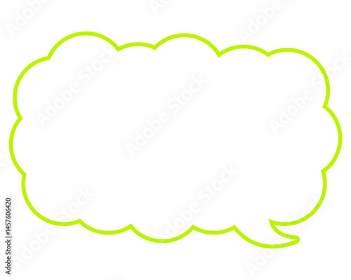 シンプルなカラー線の吹き出し　細長い雲形