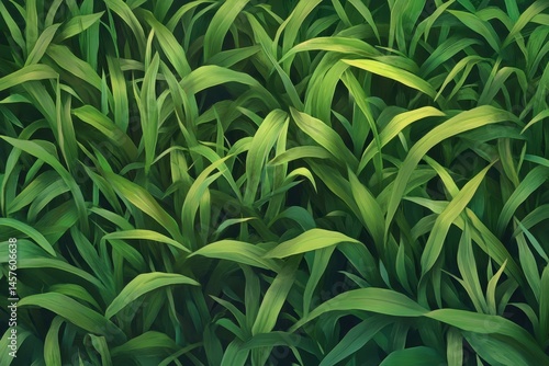Wallpaper Mural Lush green grass blades densely packed, various shades of green Torontodigital.ca