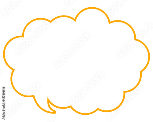 シンプルなカラー線の吹き出し　丸みのある雲形