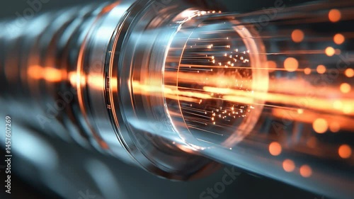 Abstract Fiber Optic Cable: Data Stream Visualization