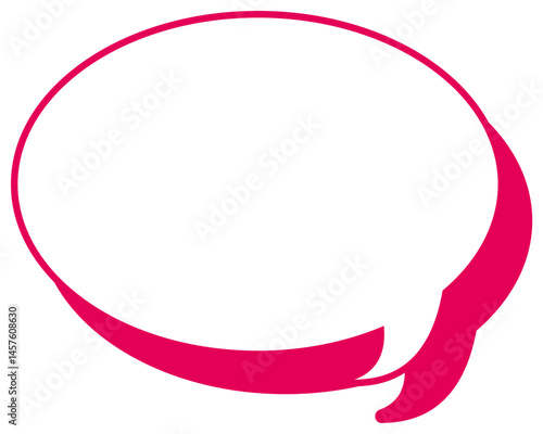 シンプルなカラー線の吹き出し　丸形