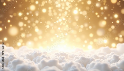 A snowy landscape with a bright yellow background