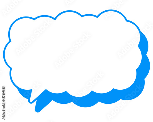 シンプルなカラー線の吹き出し　細長い雲形