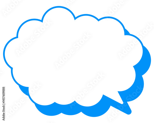 シンプルなカラー線の吹き出し　丸みのある雲形