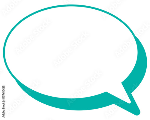 シンプルなカラー線の吹き出し　丸形