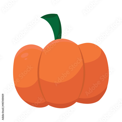 Pumpkin with curved stem. Vector