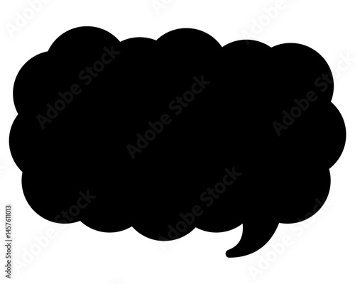 シンプルなカラーの吹き出し　細長い雲形