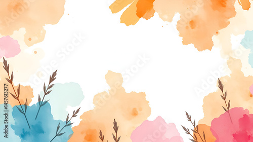 Watercolor background image - decorative composition. Use printed materials, signs, items, websites, maps, posters, postcards, packaging.