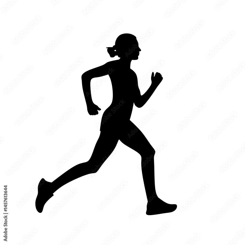 silhouette of a woman jogging silhouette of a woman jogging