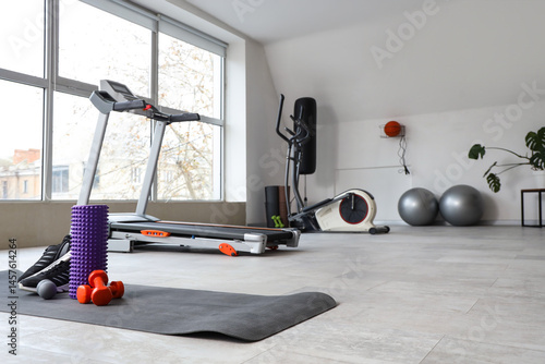 Foam roller with sneakers, ...