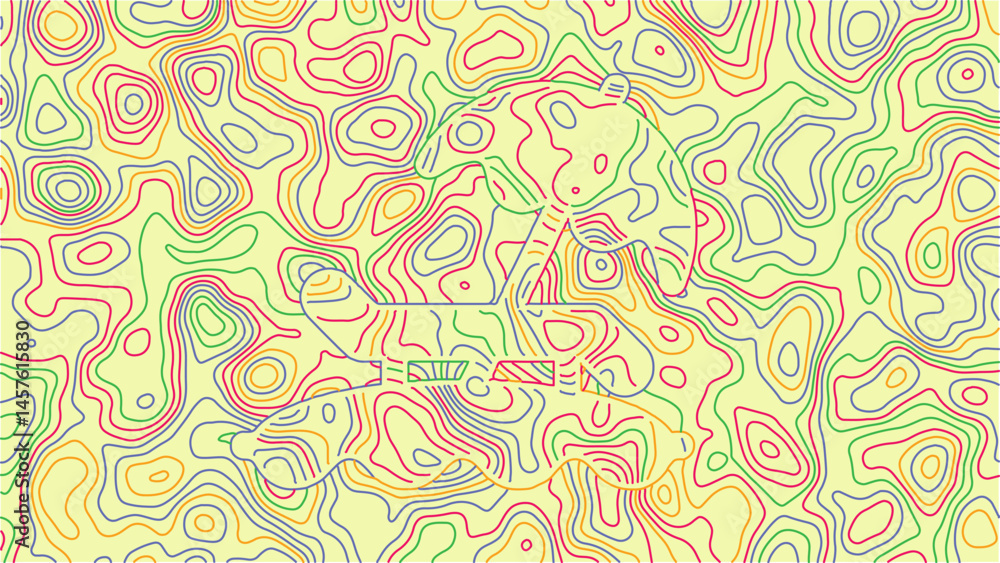 Colorful Line Summer Abstract Topographic Background Colorful Line Summer Abstract Topographic Background