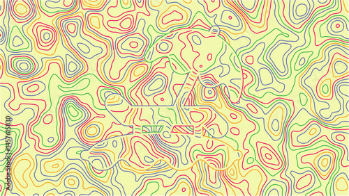 Colorful Line Summer Abstract Topographic Background