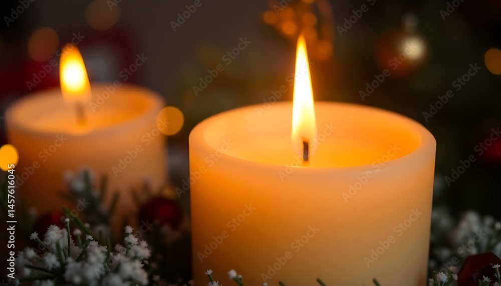 two lit candles sitting on top of a table two lit candles sitting on top of a table