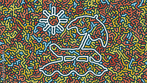 Summer Vibe Abstract Colorful Pattern Background for Wallpaper