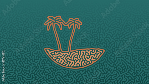 Summer Vibe Abstract with Cool Gradient Background with Palm Trees for Wallpaper