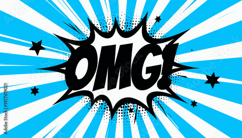 OMG! comic text lettering bright cartoon retro pop art
