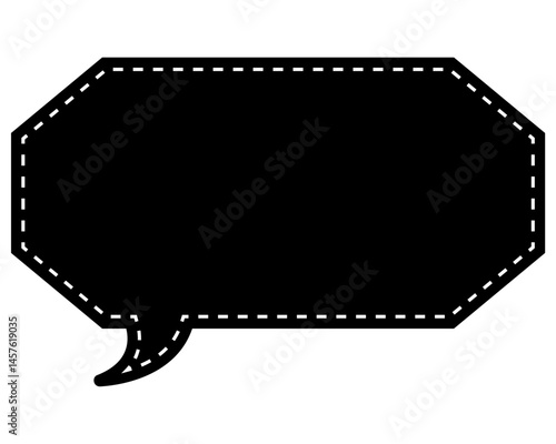 シンプルなカラーの吹き出し　細長い雲形