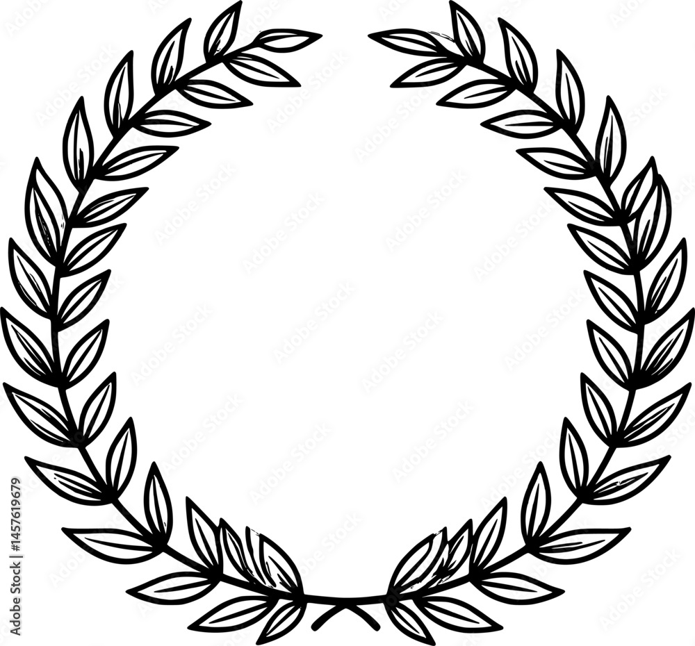 Laurel wreath outline set with hand drawn branches
Laurel wreath outline set with hand drawn branches