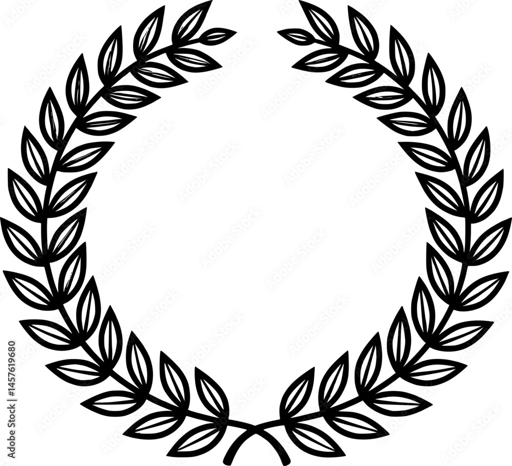 Laurel wreath outline set with hand drawn branches
Laurel wreath outline set with hand drawn branches