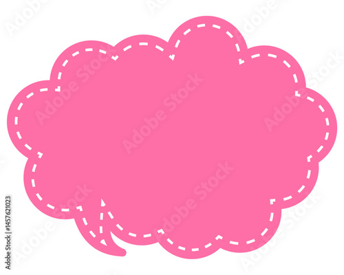 シンプルなカラーの吹き出し　丸みのある雲形