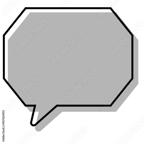 シンプルな線がずれた吹き出し　角のある八角形