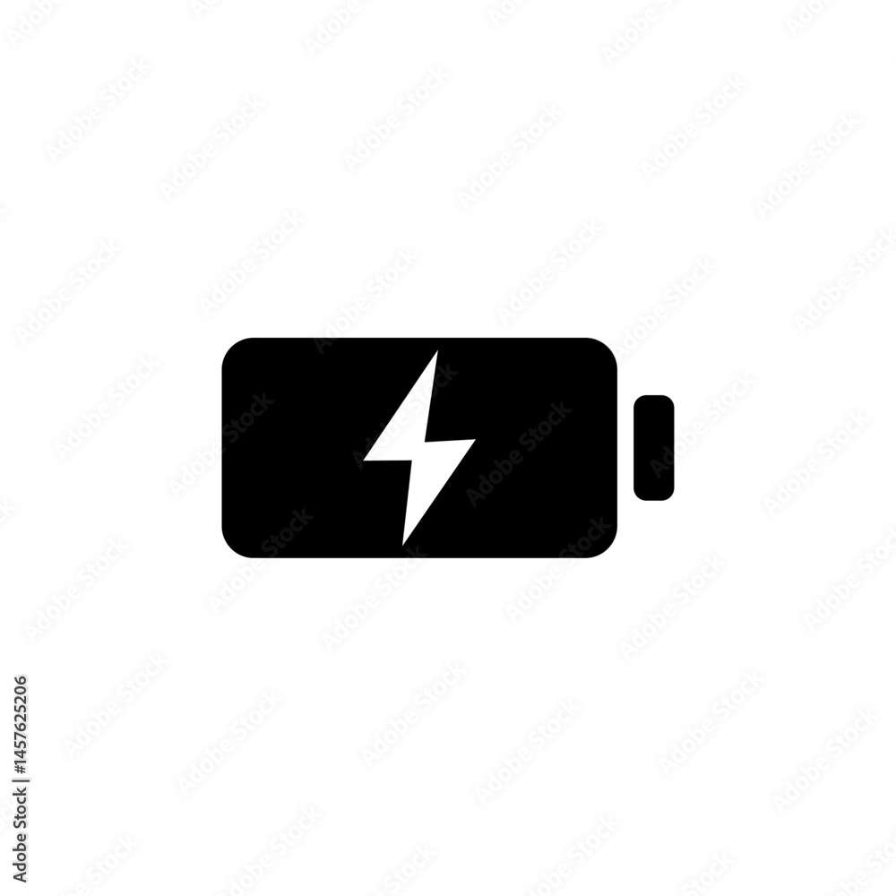 Battery icon indicating charging status with a lightning bolt symbol, representing energy and power levels in digital devices Battery icon indicating charging status with a lightning bolt symbol, representing energy and power levels in digital devices