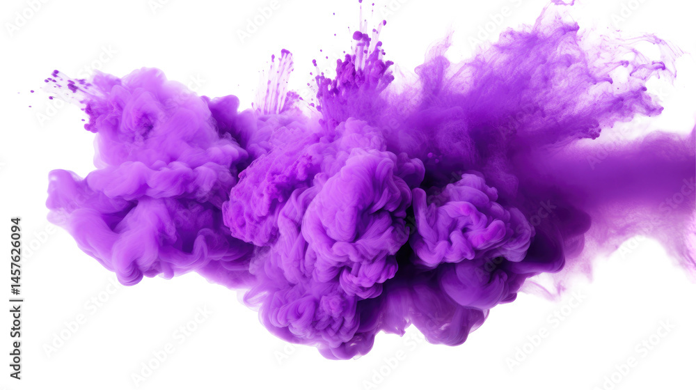 Purple, Violet, Lilac Color Powder Dust Explosion on transparent background Purple, Violet, Lilac Color Powder Dust Explosion on transparent background
