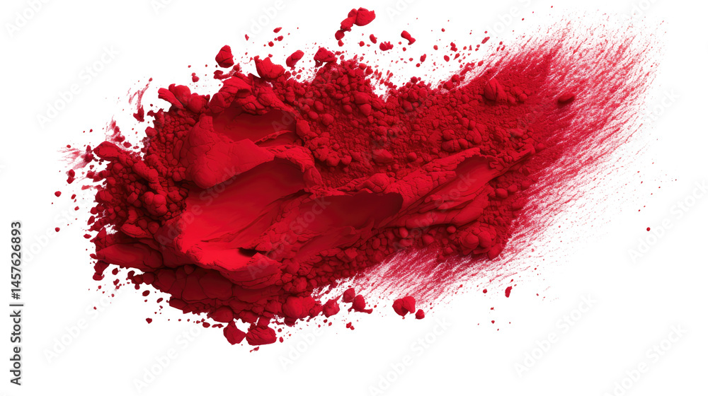 Red Artistic Paint Pigment Powder on transparent background Red Artistic Paint Pigment Powder on transparent background