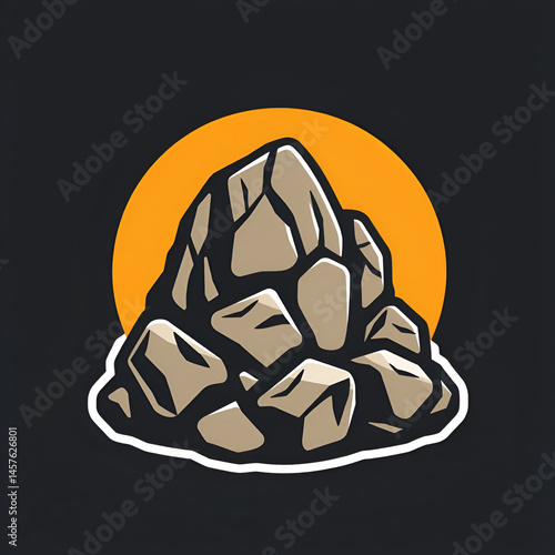 rock stones icon sign vector