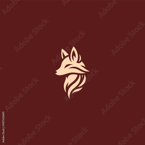 Kitsune logo in stylized, mystical and elegant silhouette.