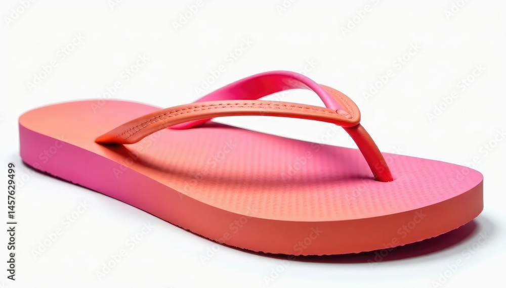 Close-up of a flip-flop, isolated against pure white, photography, design Close-up of a flip-flop, isolated against pure white, photography, design
