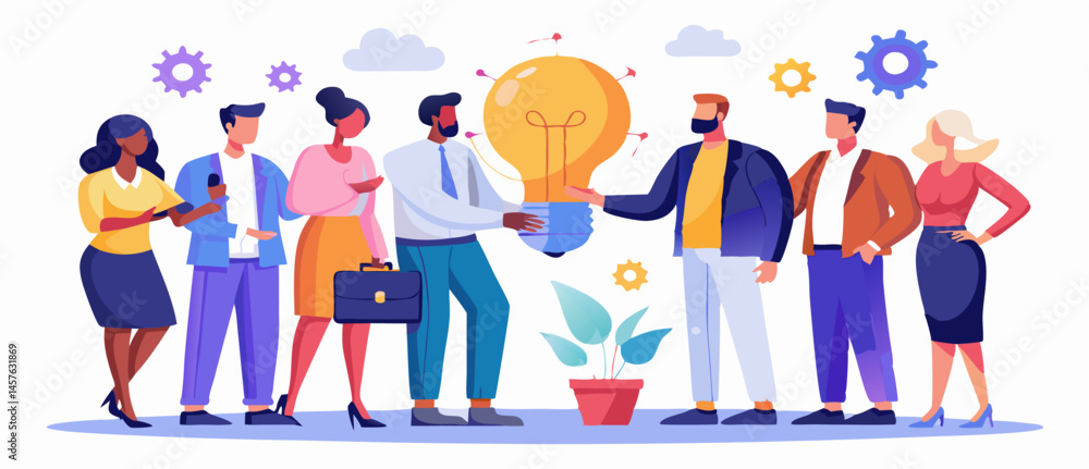 Diverse Team Celebrating a New Idea, Business Success, Innovation Concept Diverse Team Celebrating a New Idea, Business Success, Innovation Concept