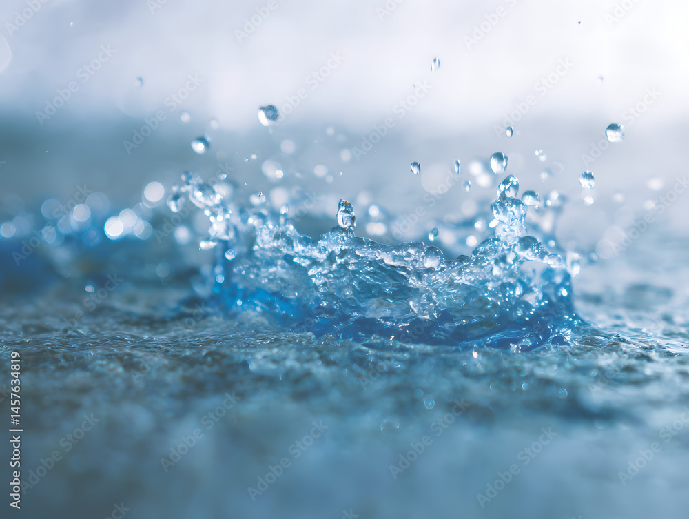 Water droplets create ripples on a tranquil surface under soft natural light in a serene setting Water droplets create ripples on a tranquil surface under soft natural light in a serene setting