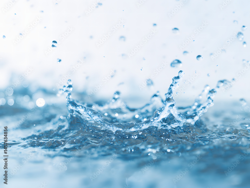 Water droplets create ripples on a tranquil surface under soft natural light in a serene setting