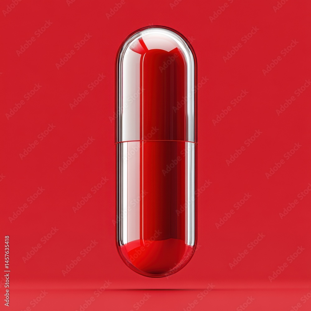 Red capsule isolated design Red capsule isolated design
