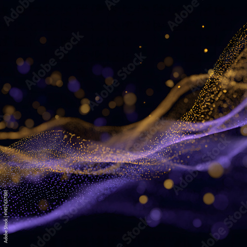 Vibrant waves of shimmering particles create an enchanting visual display at night