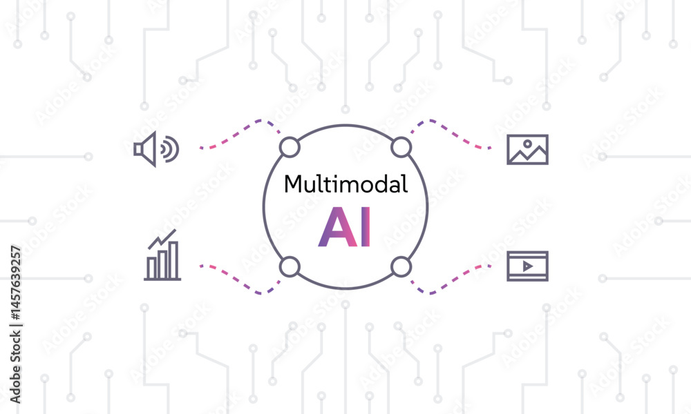 Illustration of the Multimodal AI concept Illustration of the Multimodal AI concept